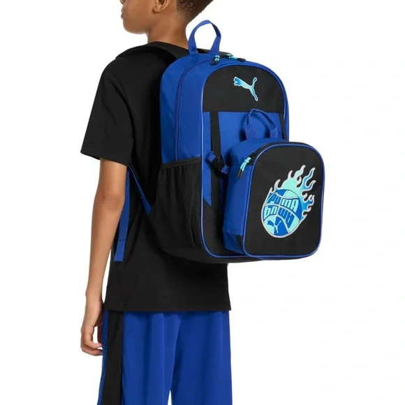 PUMA Kid's Colony Lunch Kit & Backpack Combo, Modern Mint/New Navy, Medium - Picture 5 of 8